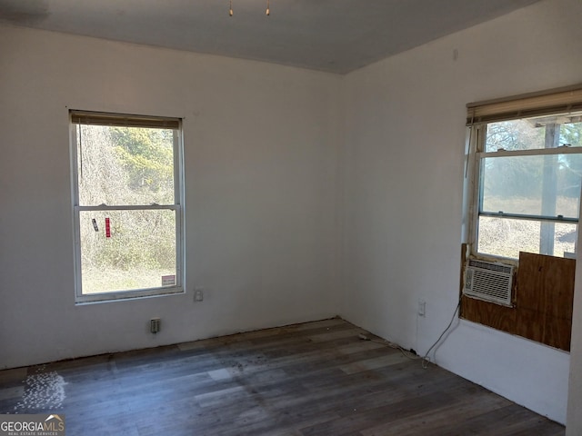 spare room featuring dark wood-type flooring