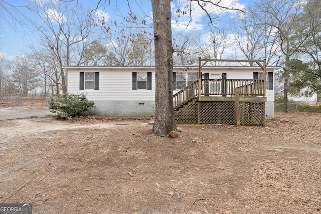 exterior space with a wooden deck