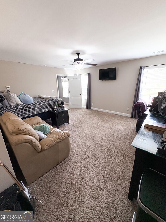601HYDRANGEAL 601 Hydrangea Ln, Bremen, GA 30110 - living area featuring plenty of natural light, carpet flooring, baseboards, and a ceiling fan