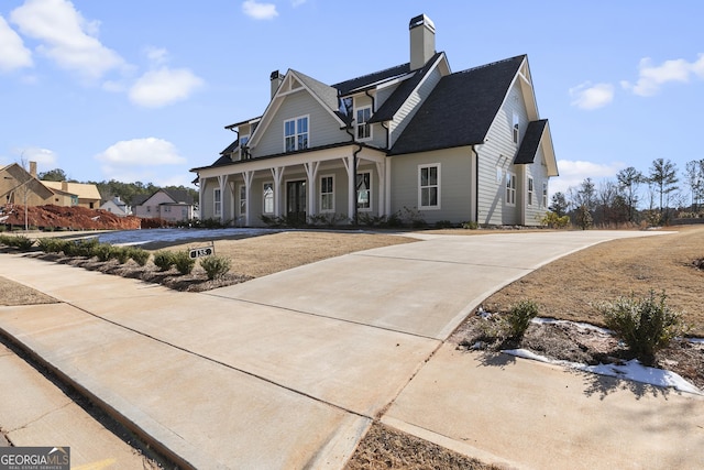 view of front facade featuring a porch