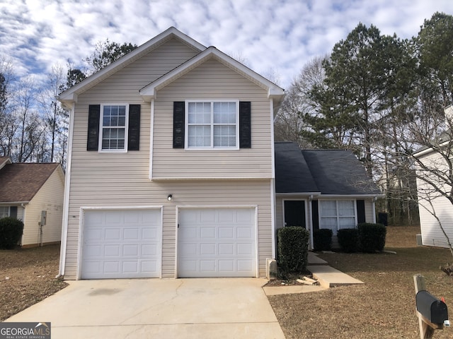 view of property featuring a garage