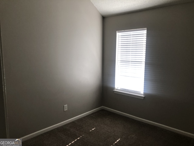 spare room featuring carpet floors and a textured ceiling