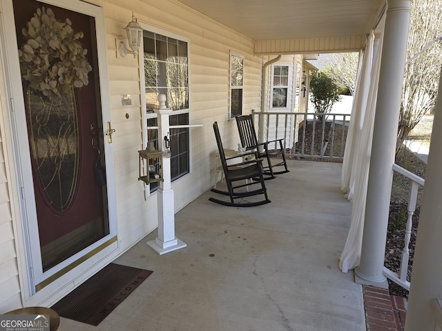 exterior space featuring covered porch