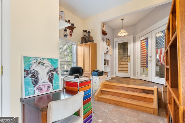 interior space featuring french doors