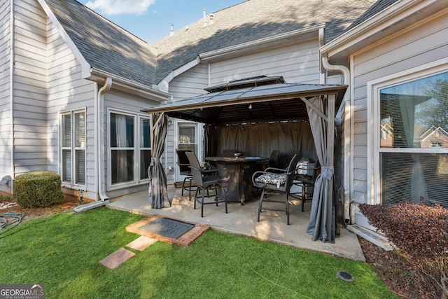 view of patio / terrace with a gazebo