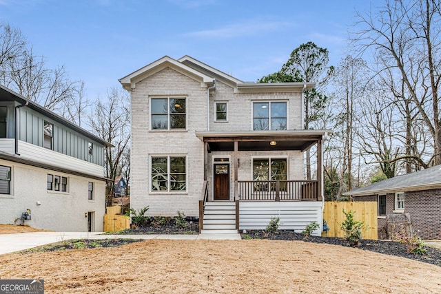 view of front of house with covered porch