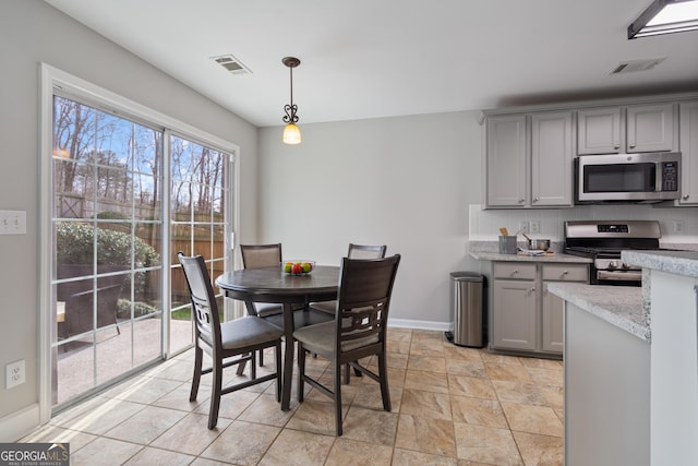 view of dining area