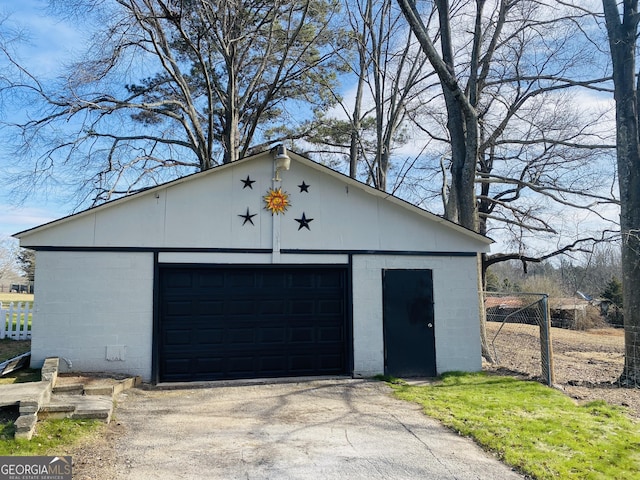 view of garage