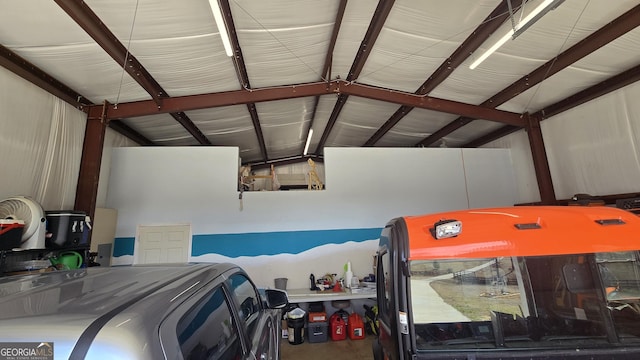 garage featuring metal wall