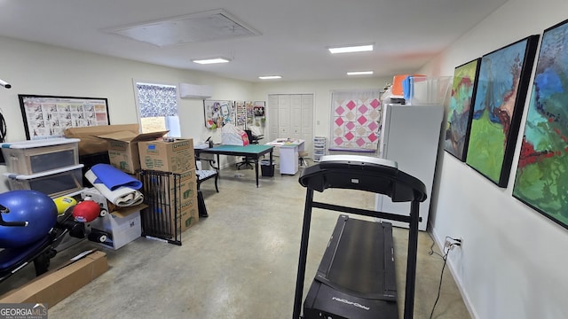 workout area with a wall unit AC