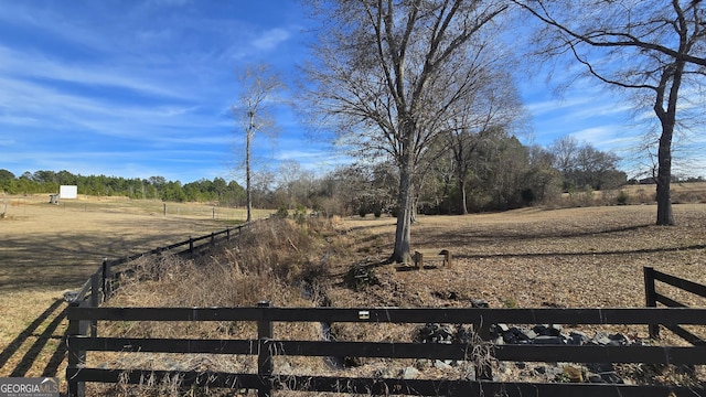 view of yard featuring a rural view