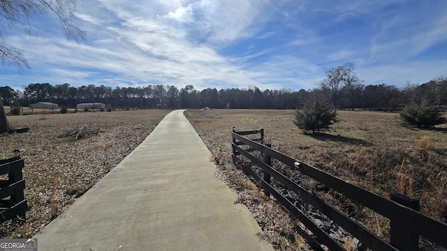 view of street with a rural view