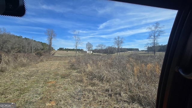 view of yard with a rural view