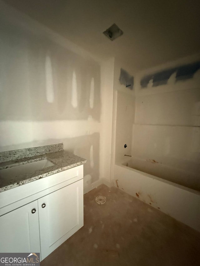 150 Asa Moseley Rd, Mcdonough, GA 30252 - full bathroom with vanity, shower / tub combination, and baseboards