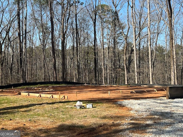 view of yard featuring a view of trees