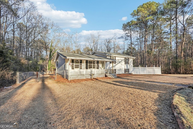 view of front of home with covered porch