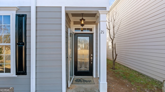 view of doorway to property