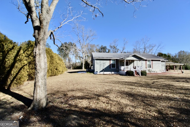 exterior space with covered porch