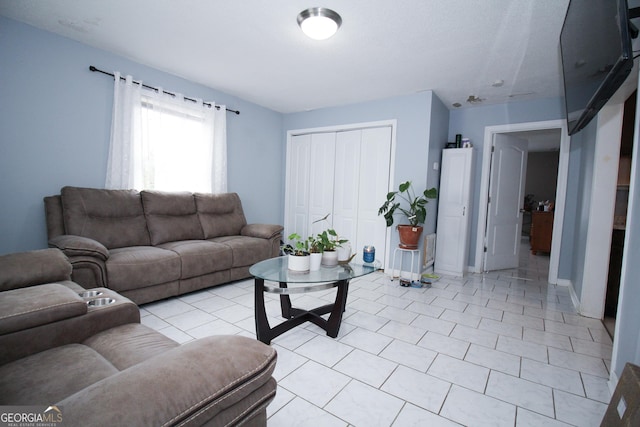 view of tiled living room