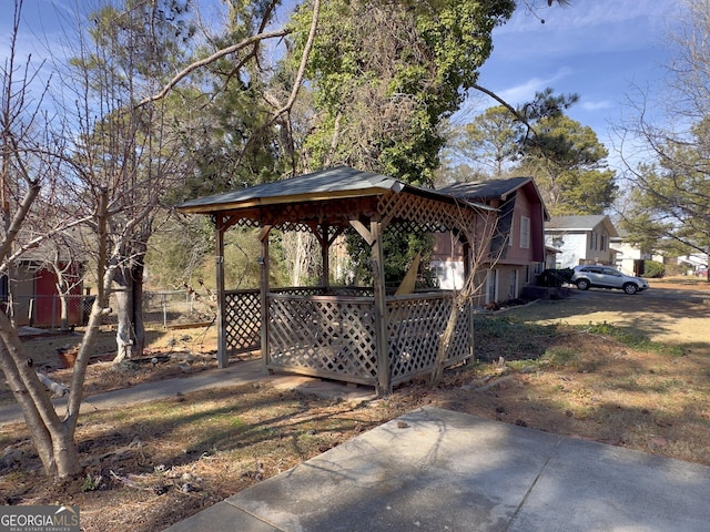 exterior space with a gazebo