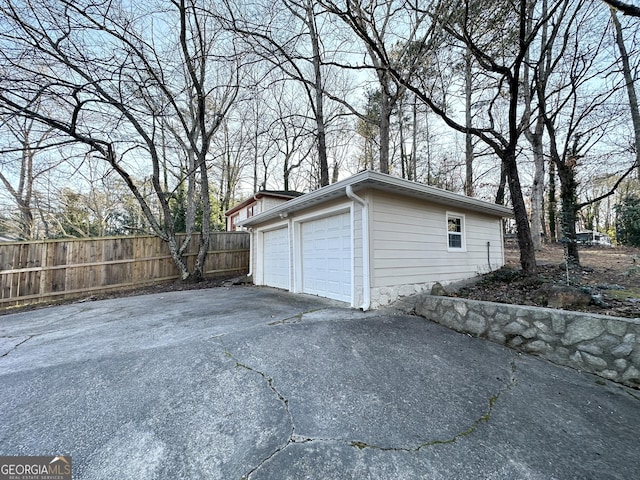 view of garage