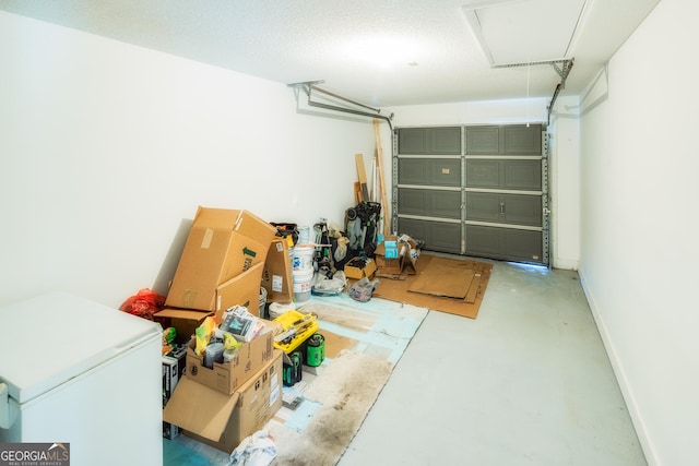 garage with refrigerator