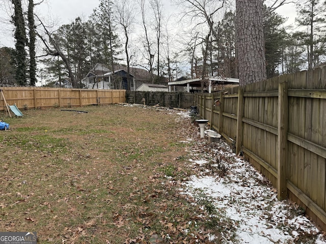 view of snowy yard