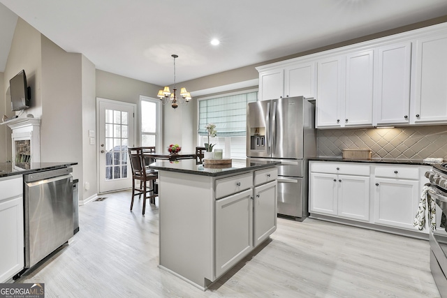 kitchen featuring white cabinetry, tasteful backsplash, and appliances with stainless steel finishes