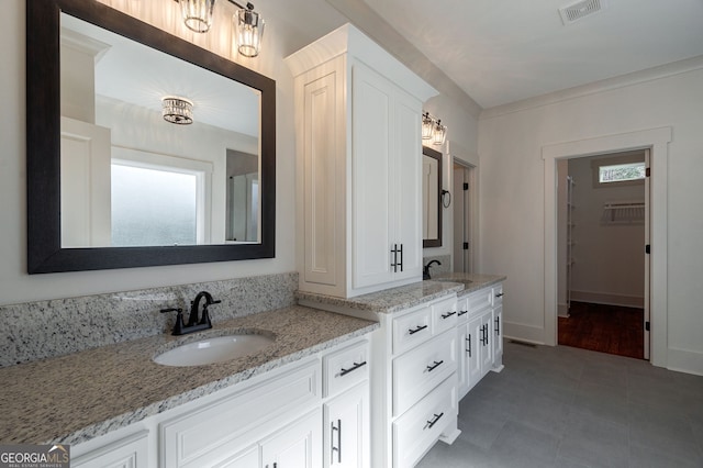 bathroom with vanity and a healthy amount of sunlight