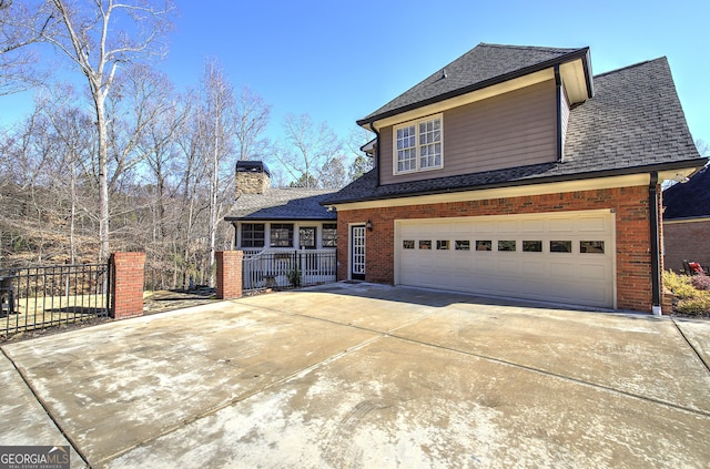 front of property featuring a garage