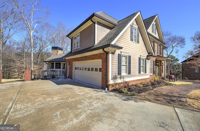 view of front facade with a garage