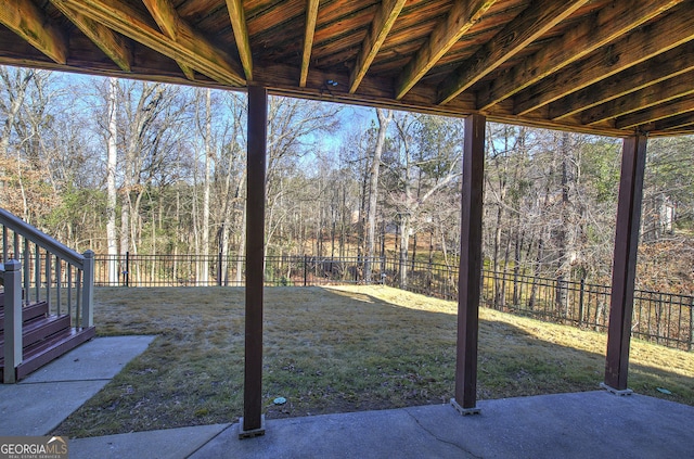 view of yard with a patio area