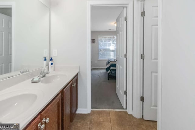 bathroom featuring vanity and tile patterned floors