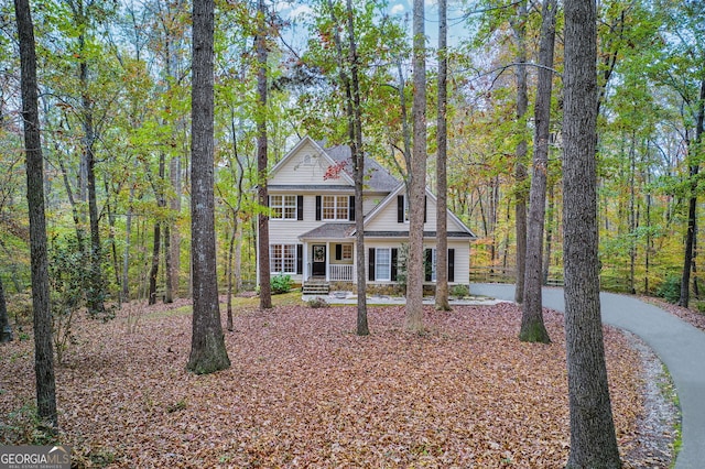 view of front of home with covered porch