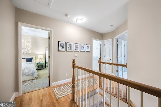 hallway featuring light hardwood / wood-style flooring