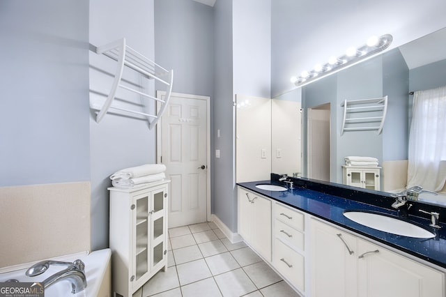 bathroom featuring vanity and tile patterned floors