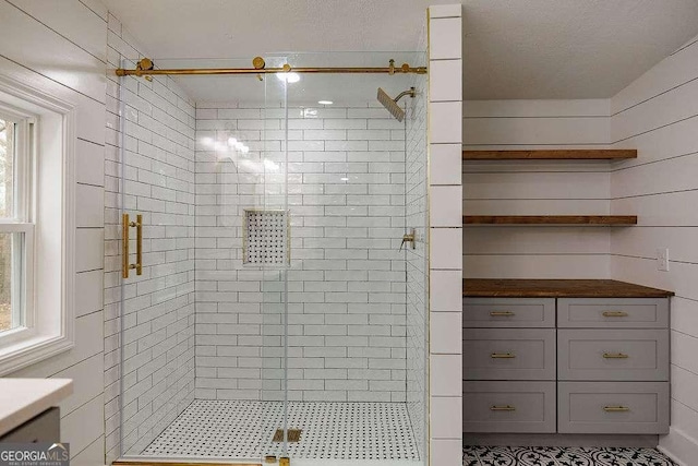 bathroom featuring walk in shower