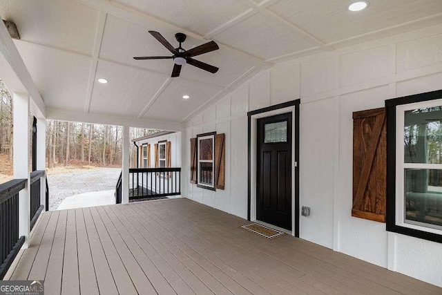 wooden deck featuring covered porch