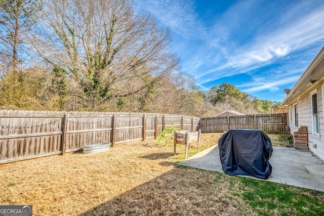 view of yard featuring a patio area