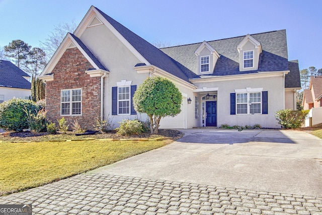 view of property with a front lawn