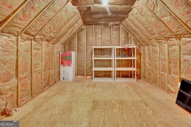 view of unfinished attic