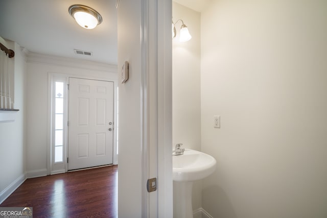 entrance foyer featuring dark hardwood / wood-style flooring and a wealth of natural light