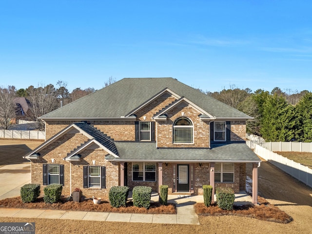 view of front of home with covered porch