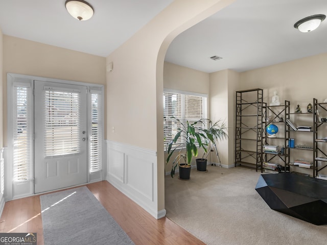 entrance foyer featuring light hardwood / wood-style flooring