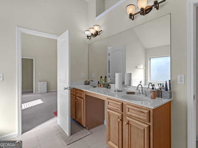 bathroom featuring vanity and tile patterned floors