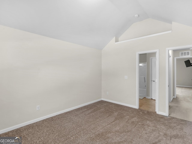 interior space featuring lofted ceiling