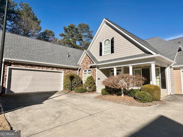 view of front of house with a garage