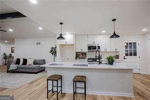 interior space with light hardwood / wood-style floors