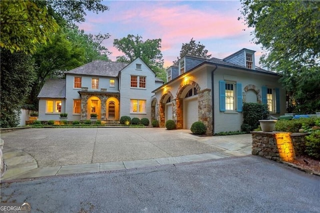 view of front of house with a garage