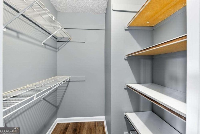 spacious closet featuring hardwood / wood-style floors